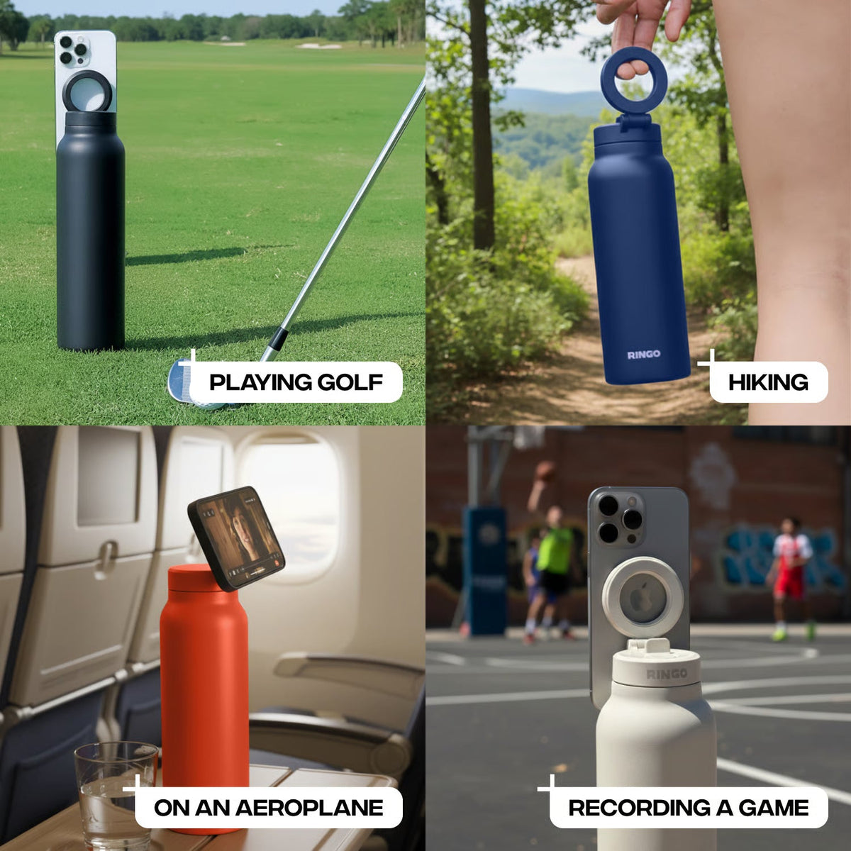 Insulated Bottle Phone Holder — زجاجة معزولة وحامل هاتف